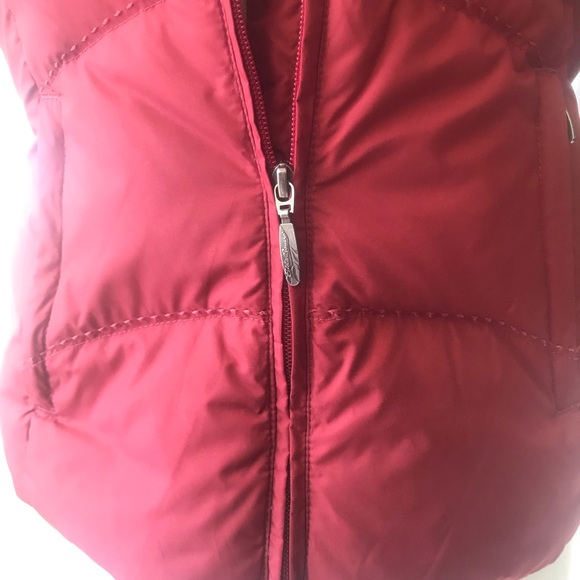 EDDIE BAUER MAROON Premium Goose Down Puffer Parka Vest - Picture 5 of 8